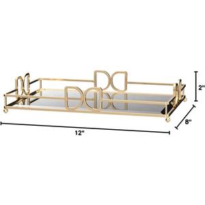 Gold Mirror Tray - Beautiful and Elegant Makeup Vanity Tray, Luxury Rust-Proof Glass for Bathroom Dresser and Bedroom