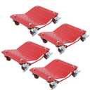 DEXSO [6000 lbs] Tire Wheel Dolly Car Set of 4, Heavy Duty Carbon Steel Car Mover with Antiskid Plate & 360 Degree Rotatable Wheel, 16"*13", Red