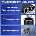 IOEN 9 Gauge 25FT Heavy Duty Flag Pole Kit, Extra-Thick Wall Aluminum Flagpole with 3x5 Nylon Embroidered American Flag, In-Ground for Yard & Commercial Use, 150MPH Wind Rated