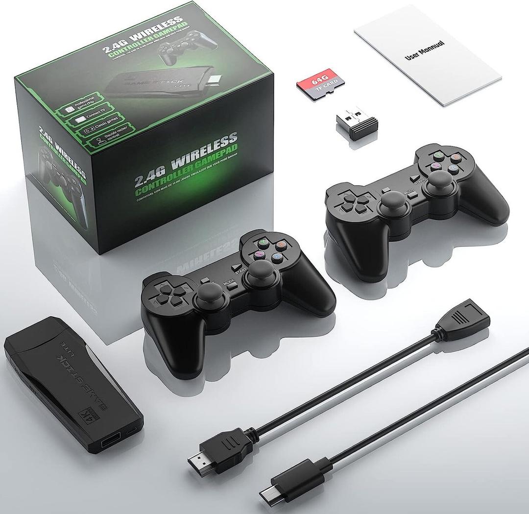 Wireless Retro Game Stick Console Classic Video TV Games, Retro Stick Built in 9 Emulators Plug and Play Video Games for TV (Color 5)