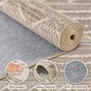 Nakagishi Area Rug 6x9 Living Room: Washable Boho Large Neutral Soft Farmhouse Rugs Stain Resistant Modern Indoor Floor Non Slip Accent Carpet for Bedroom Nursery Kids Playroom Office Dining Room Dorm