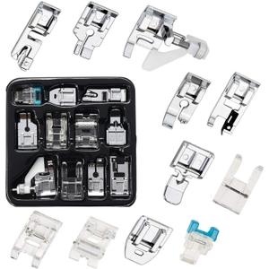 Presser Feet Set 11Pcs Snap On Sewing Machine Foot for Brother Singer Janome Babylock Kenmore Low Shank Sewing Machine Use