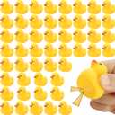 Rubber Duck Bath Toys , 50Pack Mini Rubber Ducks Bulk Float Duck Baby Bath Toy, Shower Birthday Party Favors Gift Classroom Summer Beach Pool Party Games (Yellow)
