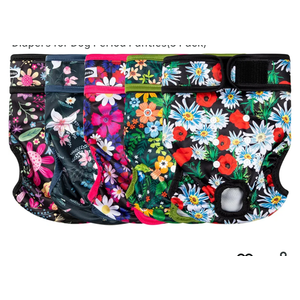 Reusable Washable Dog Diapers Female, Highly Absorbent Doggie Diapers, Size Adjustable Puppy Diapers for Dog Period Panties(5 Pack)