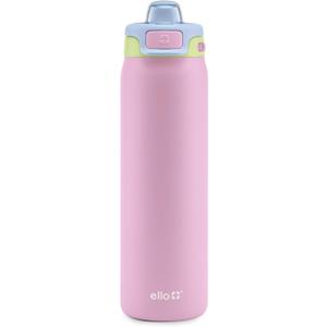 Ello Pop & Fill Insulated Stainless Steel Water Bottle with Quick Fill Lid, Leakproof Locking, Sip or Chug Spout, BPA-Free, Double Wall Vacuum Insulated for Sports, Travel & School- 22oz / 32oz / 40oz (Rosy Skyline)