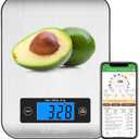 Ataller Smart Food Scales with Nutritional Calculator, Smartphone App with 26 Nutrients Tracking, Calorie, Marco, Digital Kitchen Weight Grams and Ounces for Weight Loss, 11 Pounds, Stainless Steel