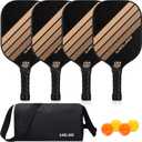 Pickleball Paddles Set of 2 | 4 Pickleball Rackets, USAPA Approved Pickleball Set, Fiberglass | Carbon Fiber Surface & 13 mm PP Honeycomb Core,4 Indoor & Outdoor Pickle Balls