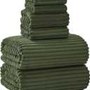 Extra Large Bath Towel Set of 6 (40"x80"),Oversized Bath Sheet Super Soft Highly Absorbent Microfibers Quick Dry Luxury Shower Towel for Bathroom Spa Gym Hotel Yoga (Olive Green, 6Piece)