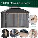 Covered Outdoor Gazebo Mosquito Netting Replacement Universal 4-Panel Sidewalls 11' x 13', Outdoor Gazebo Mosquito Nettings with Double Zipper, Replacement for Patio Canopy, Garden (Mosquito Net Only)