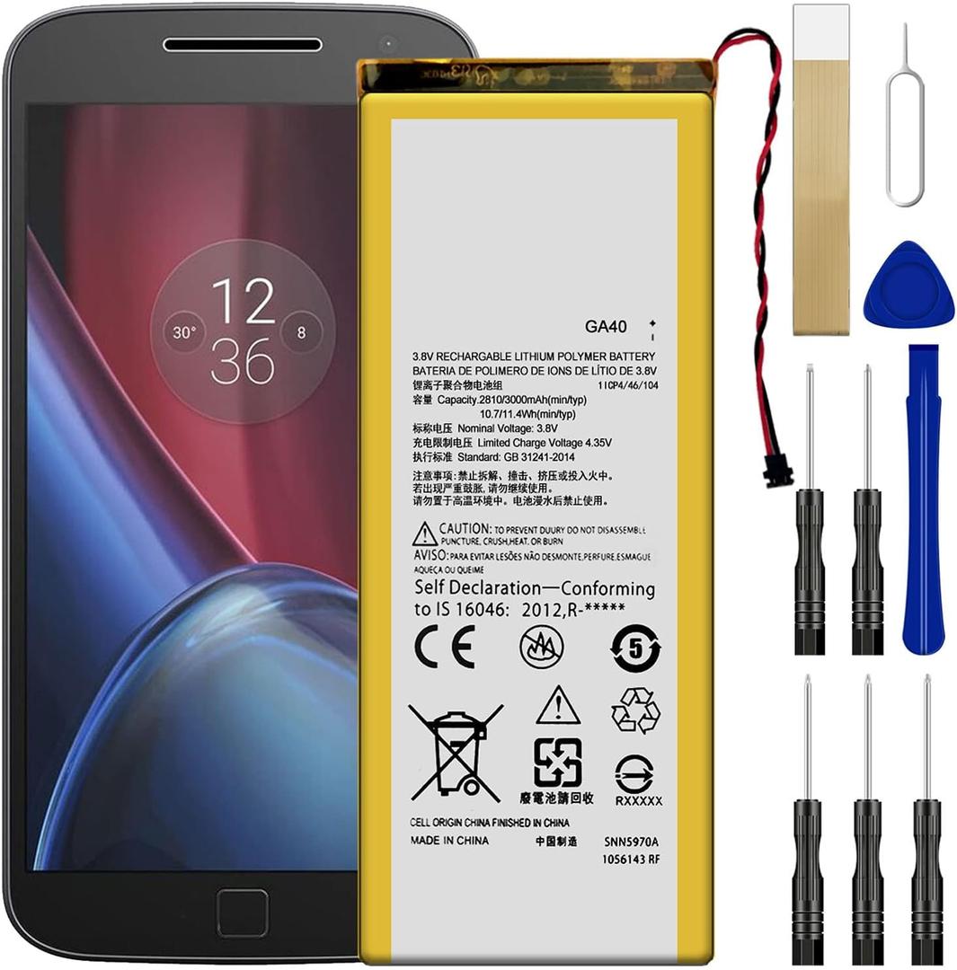 for Moto G 4th Gen XT1625 XT1622 Battery GA40 SNN5970A Replacement Battery with Tools Adhesive 2810mAh