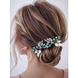 Earent Turquoise Wedding Hair Pins Teal Bridal Hair Accessories for Women (Pack of 2)