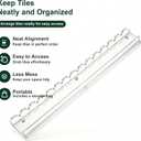 Premium Acrylic Mahjong Racks with Magnetic Pushers Set of 4, 20 inch Scalloped Mahjong Racks, Include Storage Bags, Clear