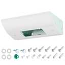 Low Profile Under Cabinet Outlet Box, Slim Under Cabinet Electrical Outlets, Easy to Install, Stainless Steel Material and Excellent Surface Powder Coating, Keep Tile Backsplash Tidy, Slim Fit Box