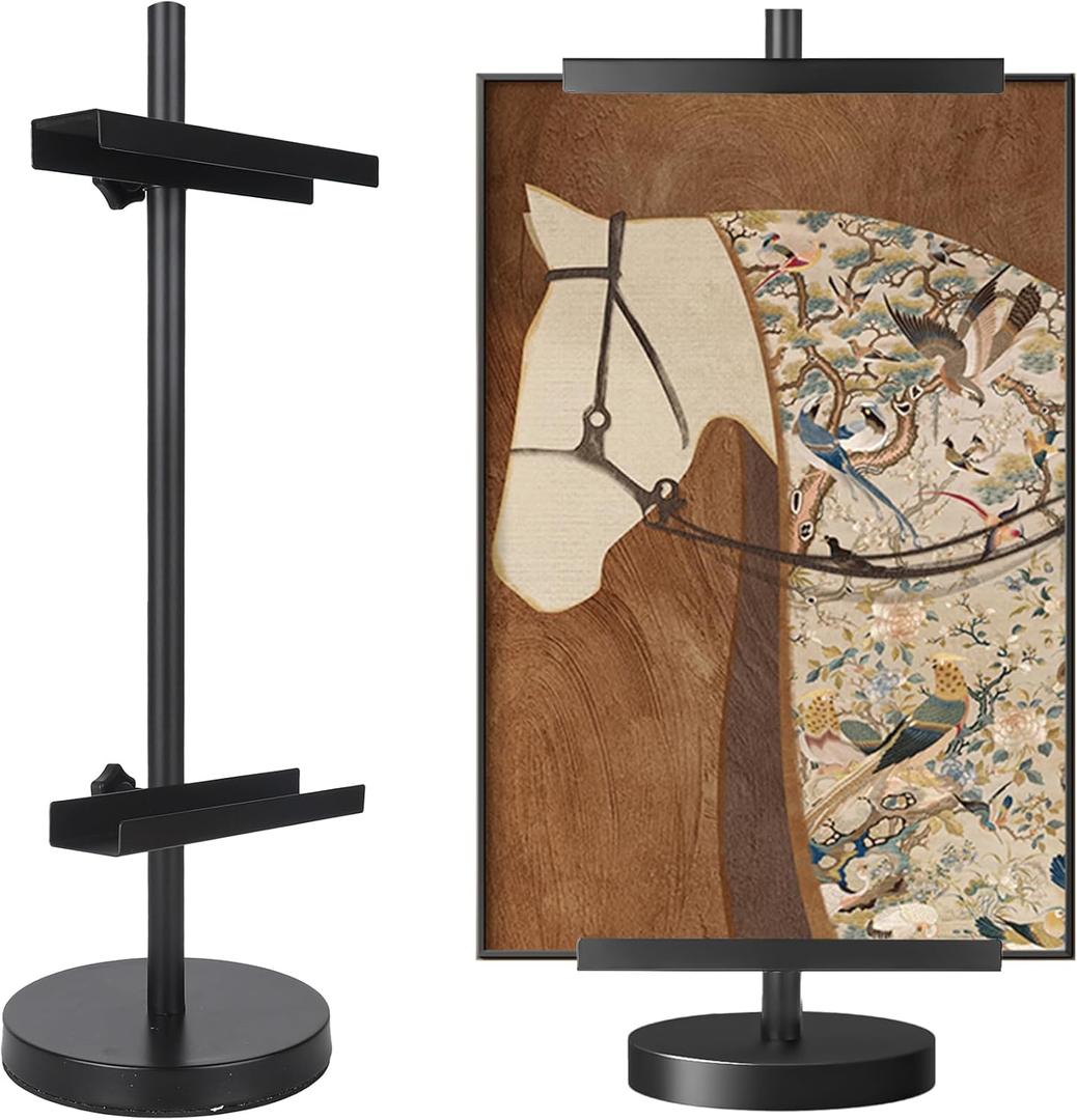 Adjustable Tabletop Easel Stand for Sign - Heavy Duty Tabletop Display Easel, Picture Frame Stand for Wedding/Art/Photos,Picture Easels for Display Up to 28inch (Black)