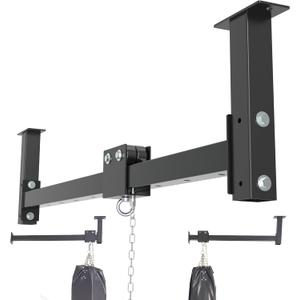 Heavy Bag Hanger Roller Wall Ceiling Mount 40'' - 50'' Long Rail Ease Adjust for Heavy Punching Bags up to 300 LBS