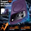 MOZOTER for iPhone 17 Pro Case with Kickstand,[Compatible with MagSafe] [12FT Military Grade Protection] Slim Translucent Matte Shockproof Phone Case,6.3",Purple