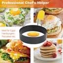 2 x 4 Inch Large Egg Rings for Frying Eggs, 2 Pack Stainless Steel Egg Cooking Rings Nonstick Round Egg Shaper Mold with Anti-scald Handle for English Muffins Pancake Cooking Griddle