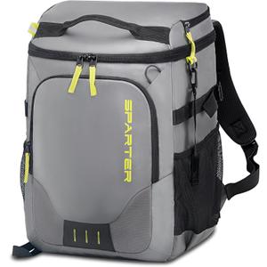 SPARTER Backpack Cooler Insulated Leak Proof 33/49 Cans, 2 Insulated Compartments Thermal Bag, Portable Lightweight Beach Travel Camping Lunch Backpack for Men and Women (Gray)