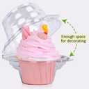 Cupcake Boxes Individual Cupcake Containers, 50 Packs Regular Single Cupcake Holder High Topping for Muffins, Thicker Stackable Plastic Cupcake Carrier for Party (50 pack)