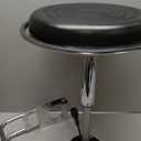 FURWOO Black PU Leather Swivel Salon Chair Mini Barber Shop Stool with Backrest for Manicure, Tattoo, and Office Use