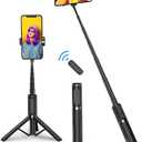 ATUMTEK Selfie Stick Tripod, Extendable 3 in 1 Aluminum Bluetooth Selfie Stick with Wireless Remote and Tripod Stand for iPhone 16/15/14/13/12/11 Pro Max/XS Max/XS/XR/X/8/7, Samsung Smartphones Black