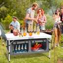 Camp Field Camping Folding Aluminum Table with Adjustable Legs for Outdoor Travel Beach, Backyards, BBQ, Party and Picnic Foldable Table