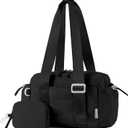 SKYSPER Mini Gym Bag for Women, Small Duffle Bag with Wet Compartment - Super Lightweight, Tiny & Compact Workout Bag for Sports, Travel, Includes Coin PurseBlack