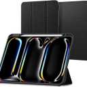 Spigen for iPad Pro 11 inch Case M5/M4 (2025-2024), Urban Fit, Protective Premium Fabric Tri-Fold Kickstand Folio Cover with Pencil Holder, Supports Auto Wake/Sleep, Black | Elegant minimalist design with pencil holder, tri fold stand function, auto sleep/wake - black