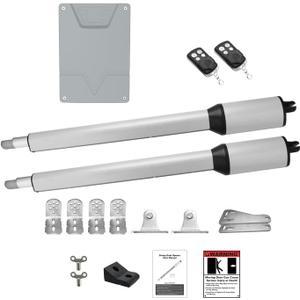 X X-HOUSE PKM-C05 Automatic Gate Opener Kit with Remote Control Kit for Light to Medium Duty Dual Swing Gates, Motor 40W Electric Gate Opener for Dual Swing Gates up to 770 lbs 14ft per Arm AC Powered