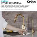 KRAUS Purita 100% Lead-Free Kitchen Water Filter Faucet in Brushed Brass, FF-100BB