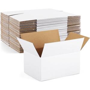 Eupako 8x6x4-Small-Shipping-Boxes-30-Pack-White-Corrugated-Box-Mailers, Cardboard Boxes for Packaging Small Business, Mailing