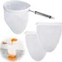 WMKGG Ultra Fine Mesh Strainer Bags,Cheese Cloth Bag for Straining, with Stainless Steel Handle Frame for Juices,Nut Milk,Fresh Cheese,Yogurt (Small Size)(4.95"Wx9.6"D)