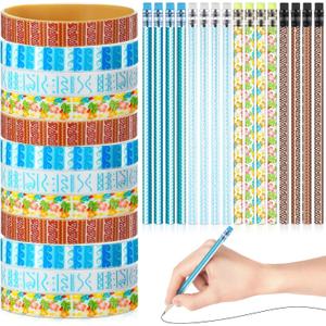 72 Pcs Tropical Birthday Party Favors Set Hawaii Ocean Movie Theme Pencils and Silicone Wristbands Tropical Bulk Party Decorations for Birthday Teachers Rewards Gift Bag