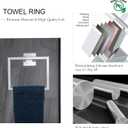 Bathroom Towel Bar Set Toilet Paper Holder with Shelf, Polished Chrome Bathroom Accessories Set, 23.6 Inch Towel Bar Towel Ring Towel Hook 5-Piece Bathroom Hardware Set