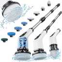 Leebein Electric Spin Scrubber, Cordless Cleaning Brush with 8 Replaceable Brush Heads, Tub and Floor Tile 360 Power Scrubber Dual Speed with Adjustable & Detachable Handle for Bathroom Kitchen Car