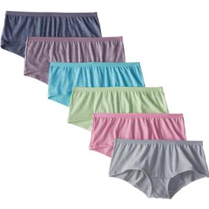 Fruit of the Loom Women's Beyondsoft Panties, Boyshort-Cotton Blend-6 Pack, 5 (S)