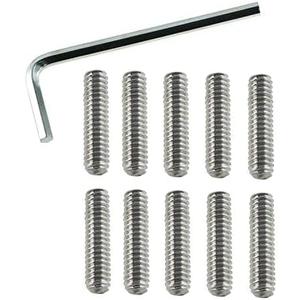Cone Point Screw LUORNG 10PCS 1/4-20 x 1inch 304 Stainless Steel Allen Head Screw, Hex Hexagon Socket Flat Point Set, End Grub Headless Bolt with Hex Drive Wrench 3 in pack
