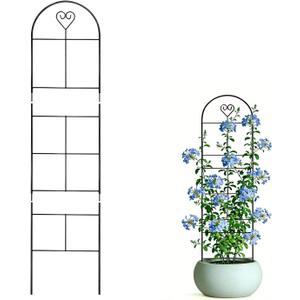 46" Metal Garden Trellis, 3-Section Plant Trellis for Climbing Plants Indoor & Outdoor, Plant Support for Roses, Vines & Vegetables, 1 Pack, Black