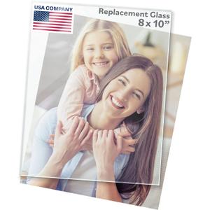 8x10 Heat Strengthened Glass - Crystal Clear, 2 Pack - Shatterproof & Scratch Proof Picture Frame Replacement Glass - Semi Tempered Cover Sheet