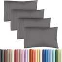 Queen Pillow Cases Set of 4 - Ultra Soft Hotel Quality Pillowcase Covers - Comfy, Cozy & Wrinkle Free - Shrinkage, Stain & Fade Resistant - Machine Washable Pillow Protectors - 4 Piece Set - Dark Grey