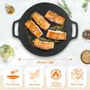 Korean Grill Pan,Round Premium BBQ Grill Pan,Non-stick Griddle Plate for Gas Stove Indoor Outdoor Camping Party(29cm)