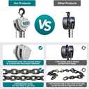 TOYO Chain Hoist 2200Lb,10ft Manual Chain Block Hoist 1ton Chain Fall 3M Come Along Hand Chain Hoist 2 Heavy Duty Hooks Industrial Grade Steel for Warehouse Automotive Construction Building