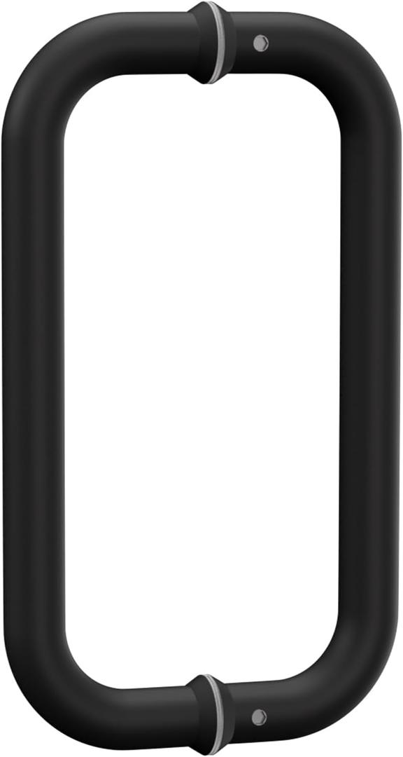 6"/8"/10" Matte Black Round Glass Shower Door Handle Replacement, Pull Push Bathroom Door Handles Double Sided, Stainless Steel Door Bar