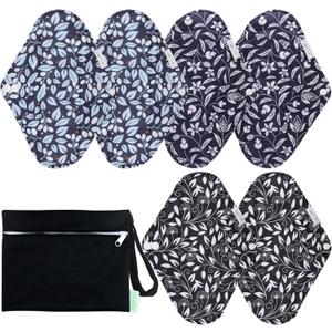 wegreeco Reusable Sanitary Pads - Cloth Sanitary Pads | Light Incontinence Pads | Reusable Menstrual Pad - 1 Cloth Mini Wet Bag (Small, Leaves 02) (Small (Pack of 6))