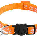 Cat Collars with Bells, Reflective Design and Claw Print Design, Safety Buckle Kitten Collars Adjustable