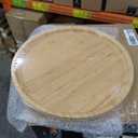 Round Bamboo Serving Tray with Handled Mezzaluna Knife Fruit, Bread, Salad Plate, Round Wood Charcuterie Board Coffee Table, Suitable for Storage and Display (Bamboo, 8x8 inch)