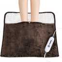 WarmMist Electric Heated Foot Warmers,22”×20” Heating Pad for Feet with 3 Heat Settings,ETL Certified Feet Warmer for Women and Men,Back and Legs,Auto Shut Off,Birthday Christmas Gifts,Brown