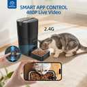 PAPIFEED Automatic Cat Feeder with Camera, 6L Cat Food Dispenser with App, 2.4G WiFi Timed Cat Feeder for Dry Food, 2-Way Audio, Smart Pet Feeder for Small Dog, 10 Meals/Day, 12 Portions/Meal
