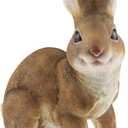 CLEVER GARDEN Brown Rabbit Garden Statue Outdoor Décor, Resin Figurine Decoration for Lawn, Yard, Patio, Porch, and More