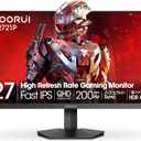 KOORUI 27" 200Hz Gaming Monitor, 1ms Fast IPS Computer Monitor, WQHD (2560 x 1440p) HDR 400 Display, DCI-P3 95% Color Gamut, FreeSync Premium, Adaptive G-Sync, HDMI x 2, DisplayPort, Black
